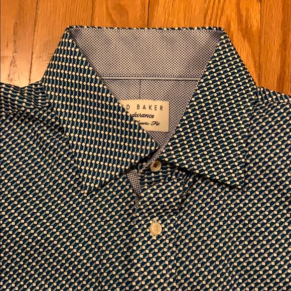 Blue & white checkered Ted Baker button down - Picture 2 of 11